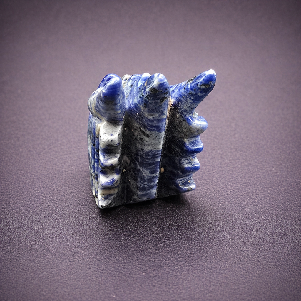 Sodalite Dragon Head Carving