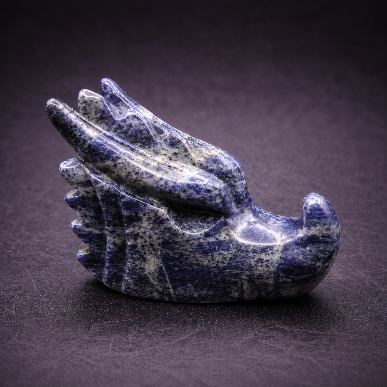 Sodalite Dragon Head Carving