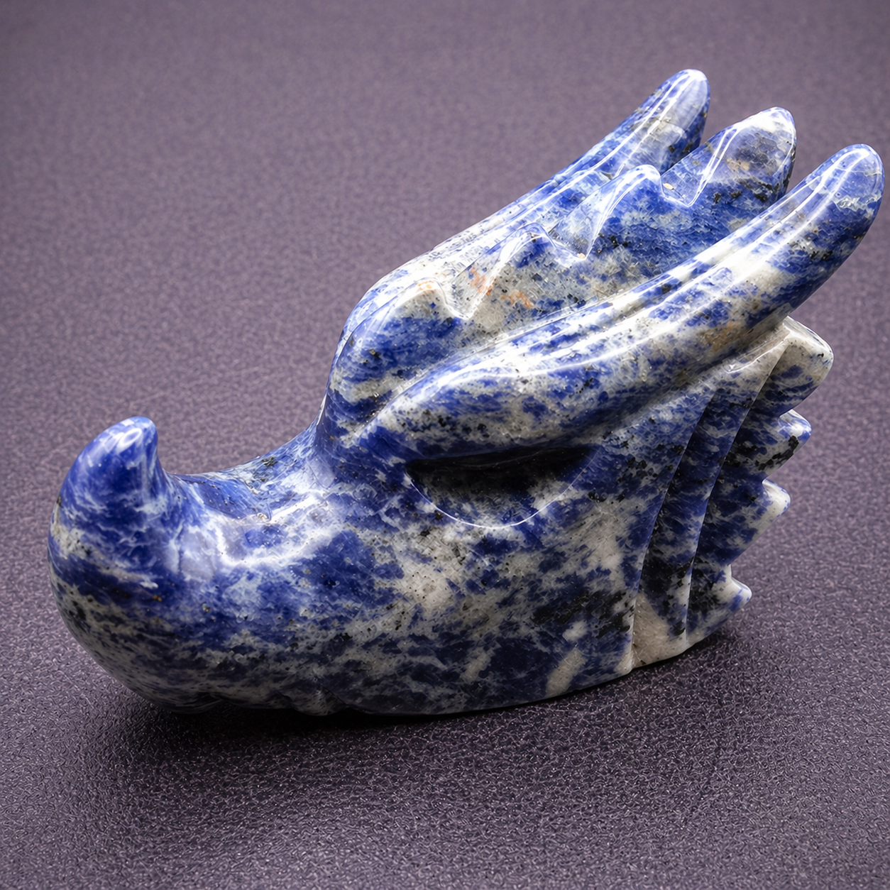 Sodalite Dragon Head Carving