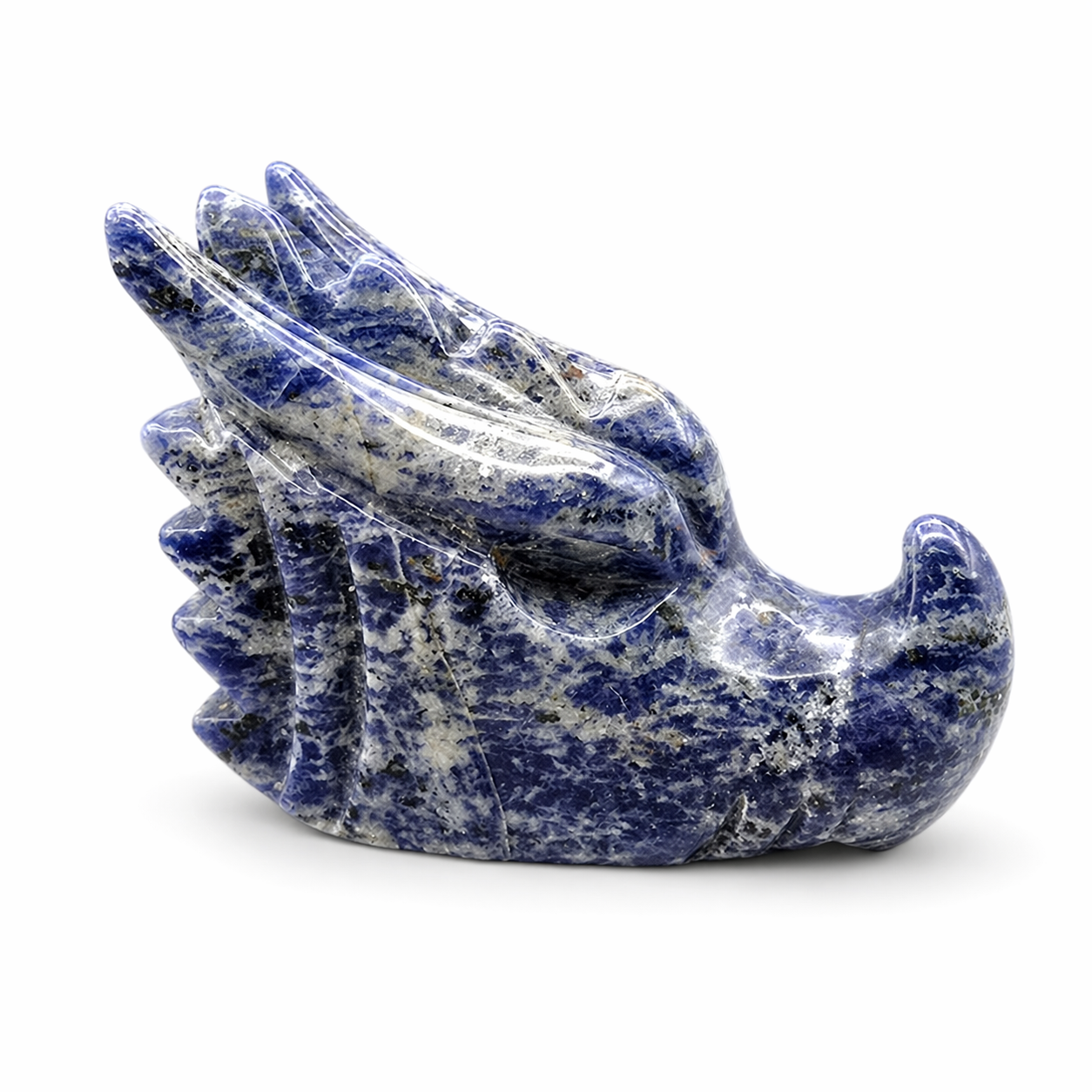 Sodalite Dragon Head Carving