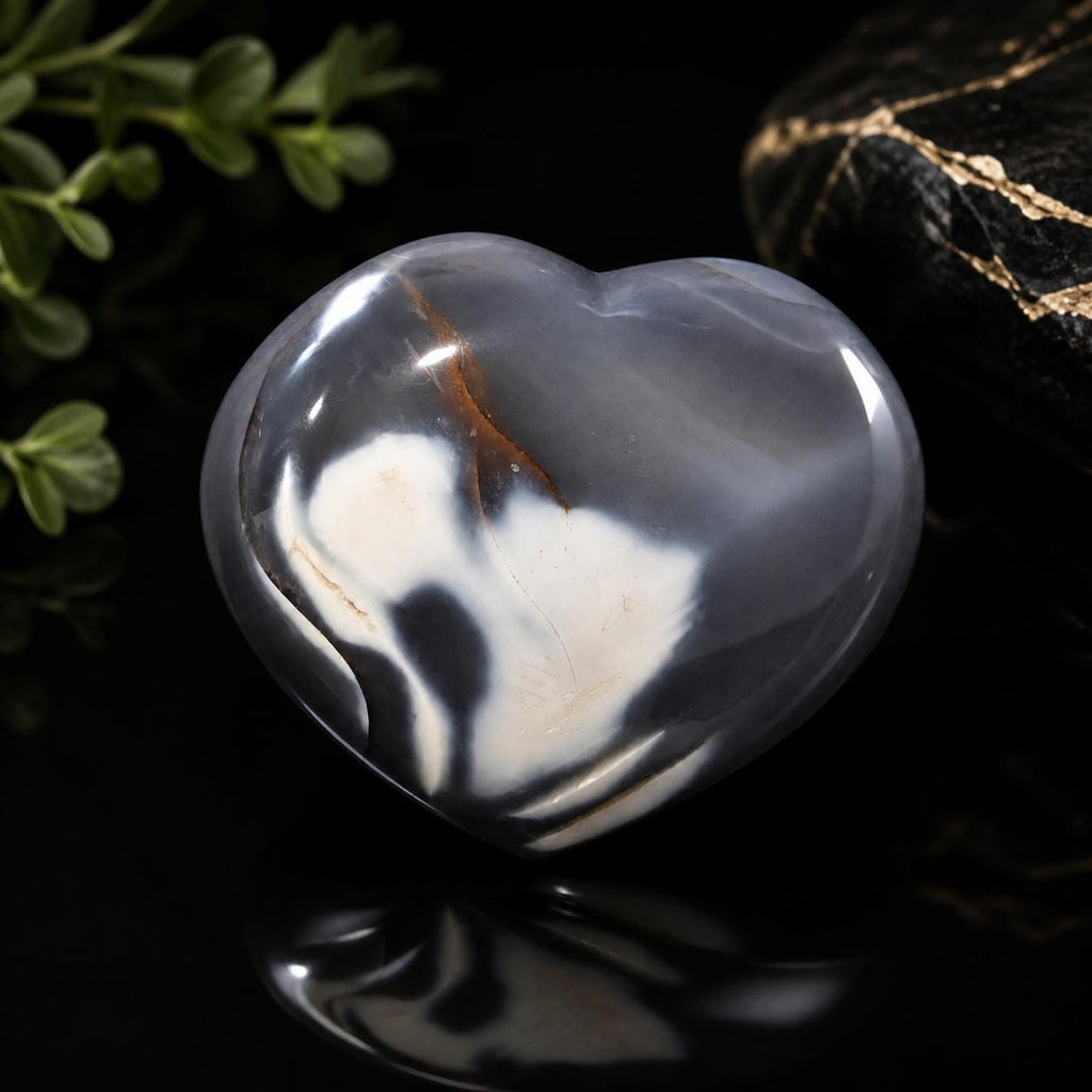 Large Orca Agate Heart