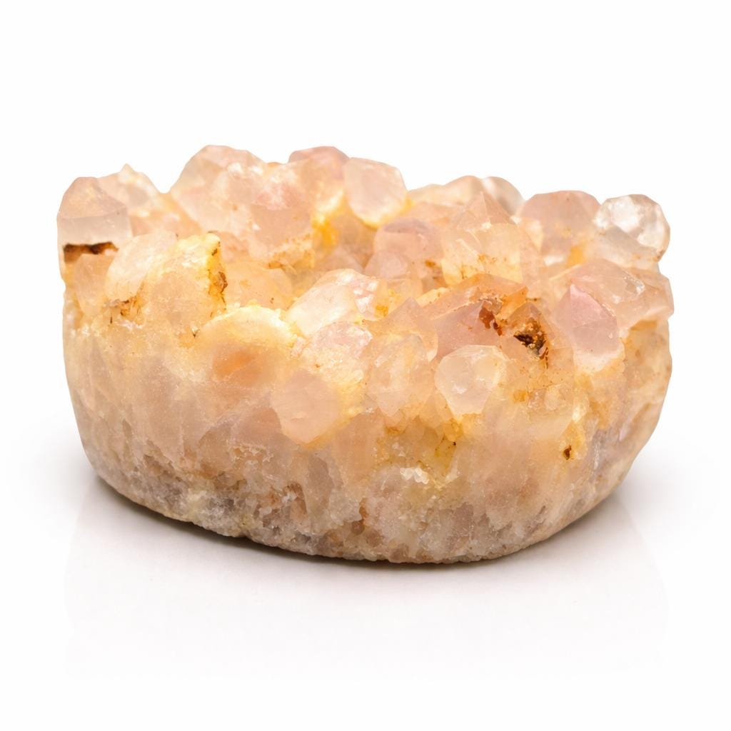 Golden Healer Quartz Round Cluster – Peach Golden Crystal Display Piece