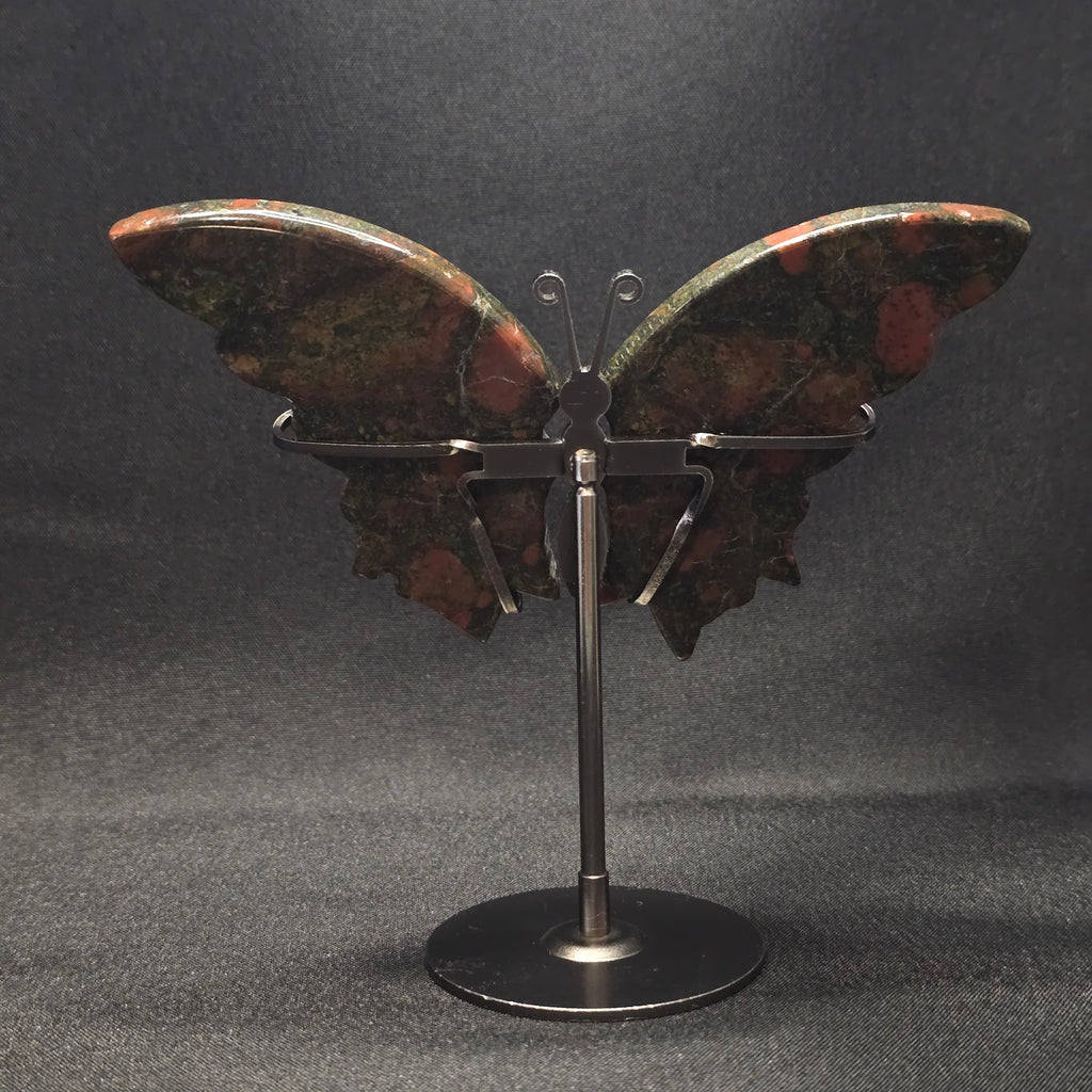 Bloodstone Butterfly Carving on Stand