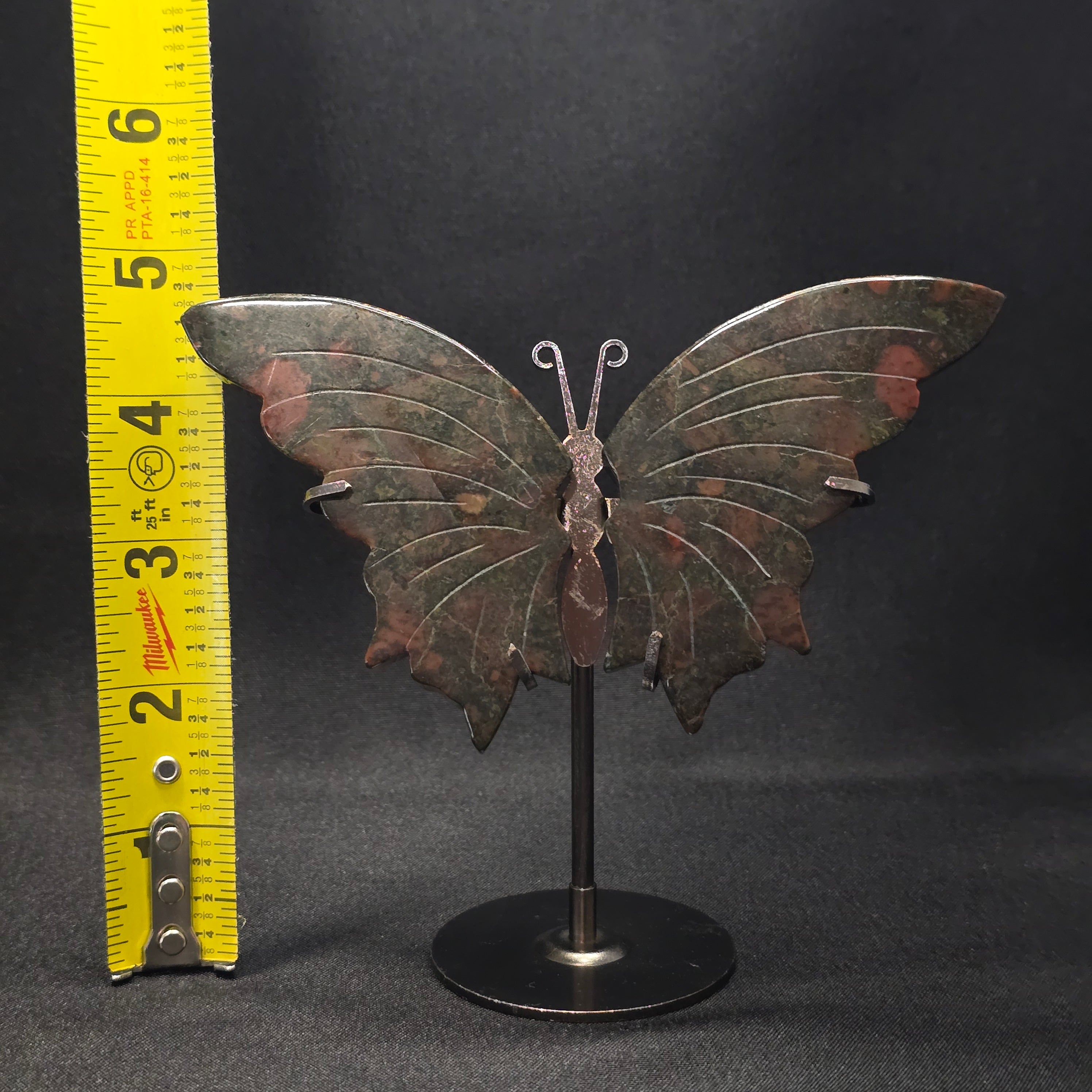 Bloodstone Butterfly Carving on Stand
