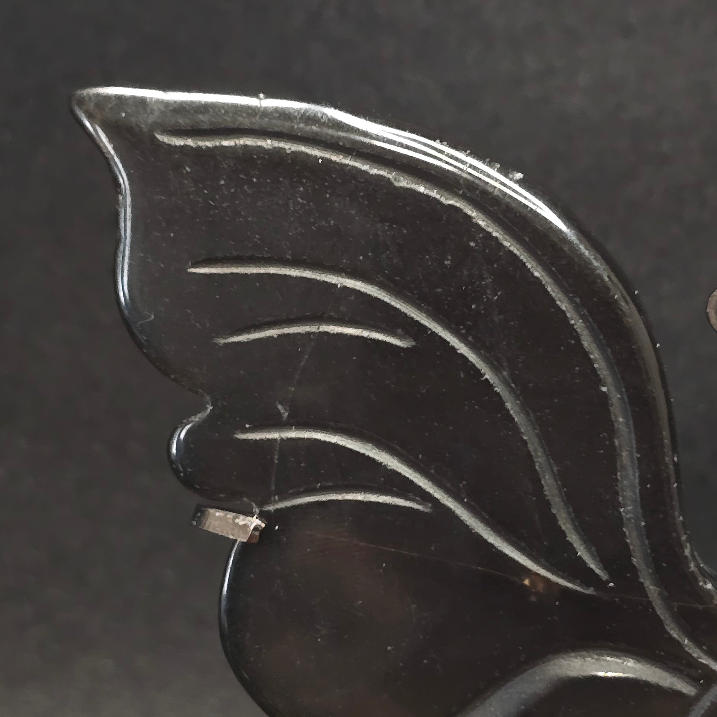 Black Obsidian Butterfly Carving on Stand