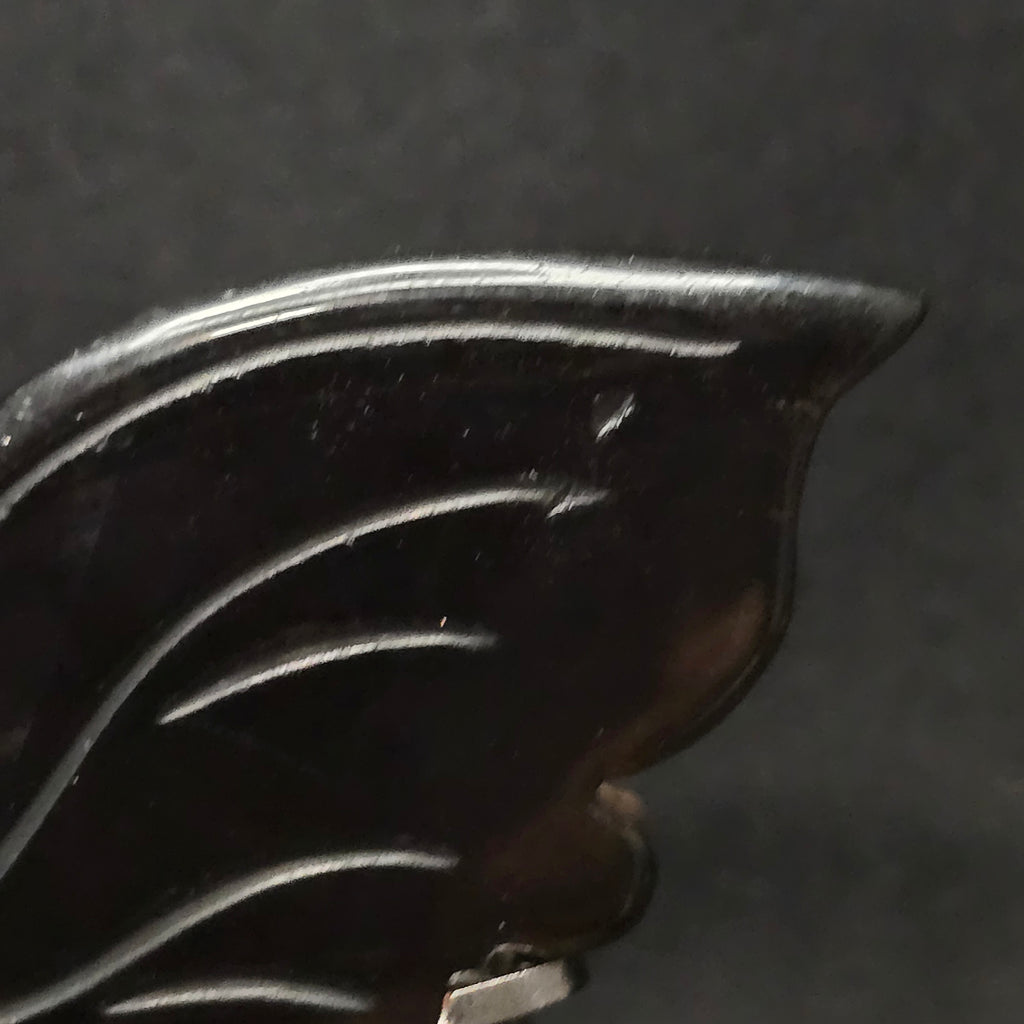 Black Obsidian Butterfly Carving on Stand