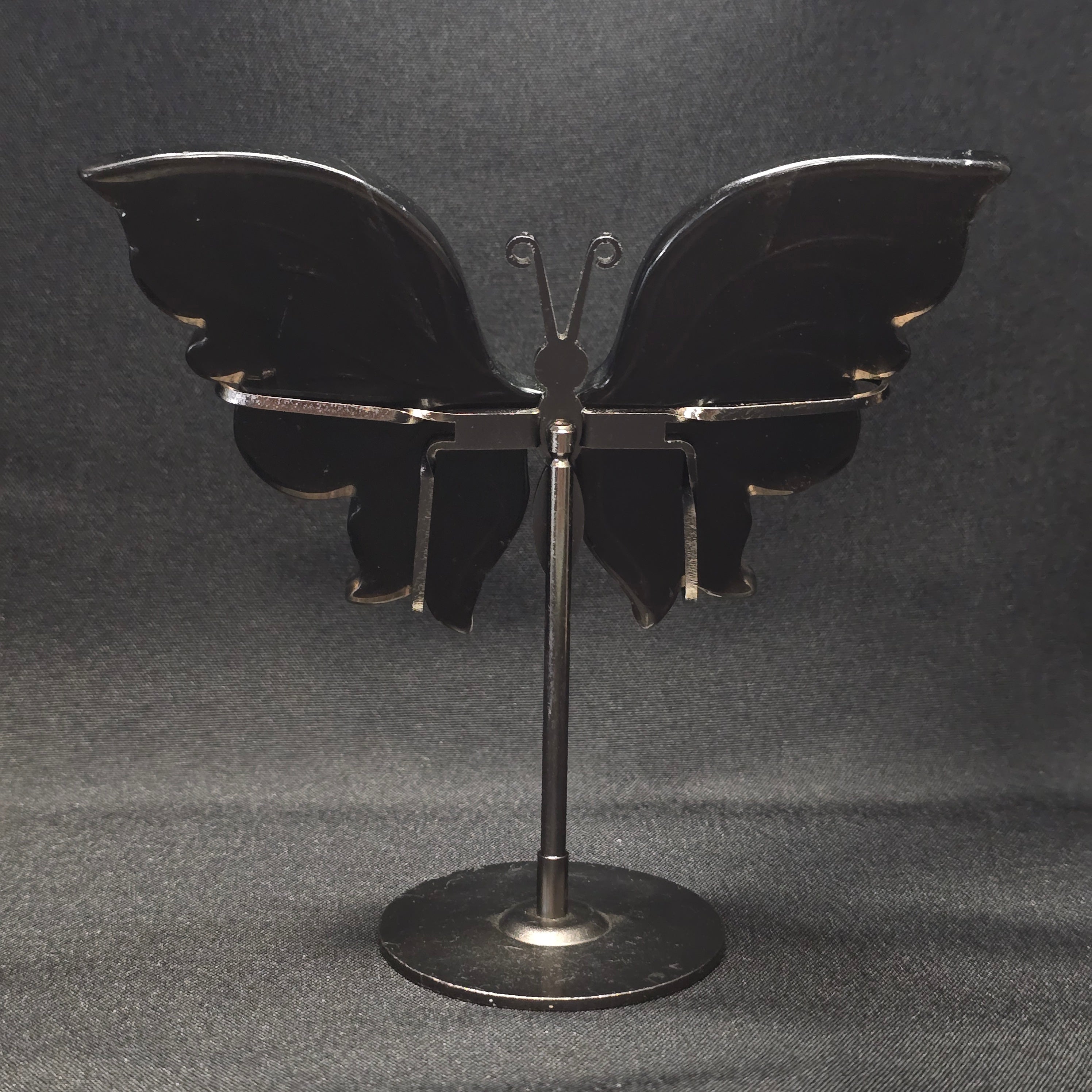 Black Obsidian Butterfly Carving on Stand