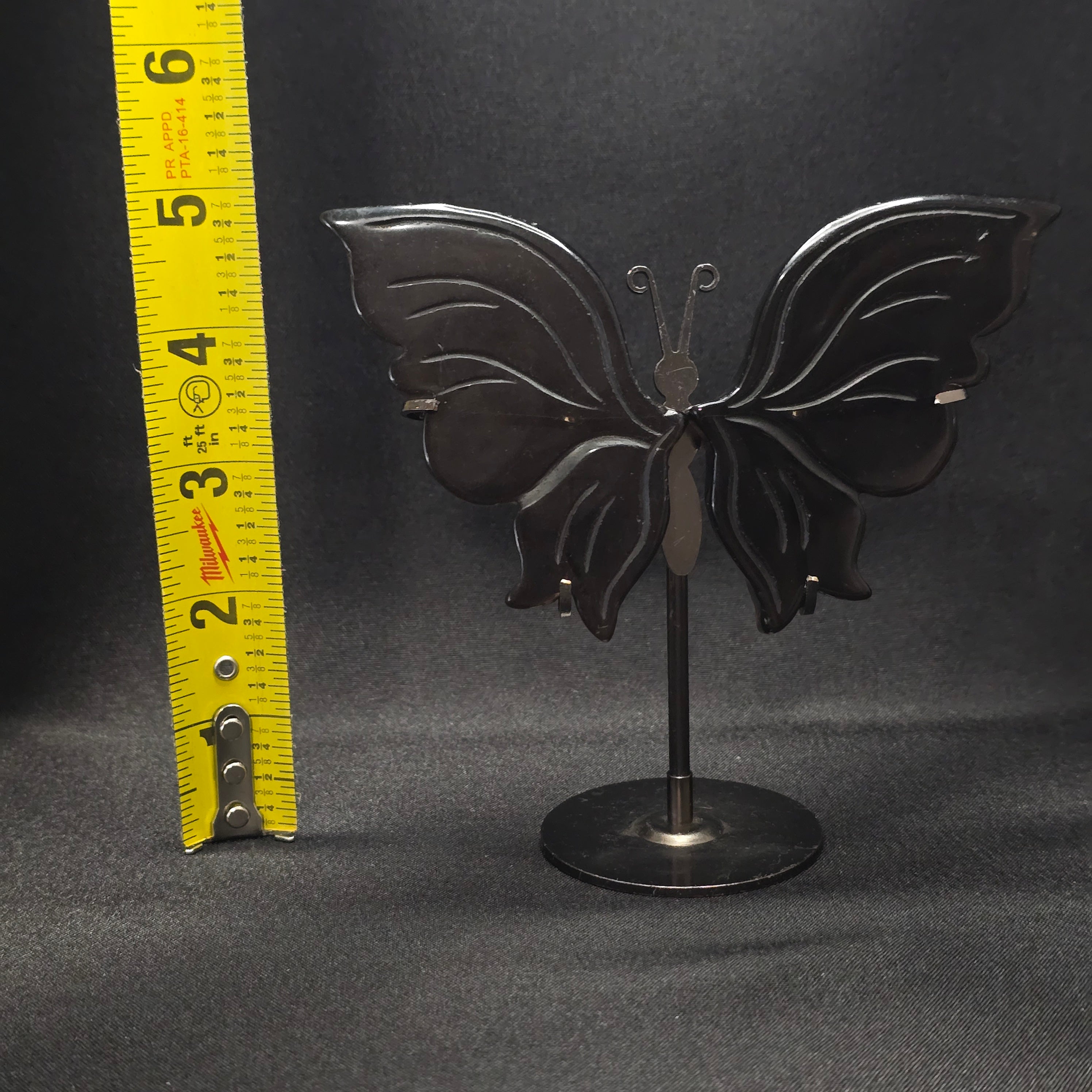 Black Obsidian Butterfly Carving on Stand
