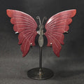 Red Jasper Butterfly Carving on Stand