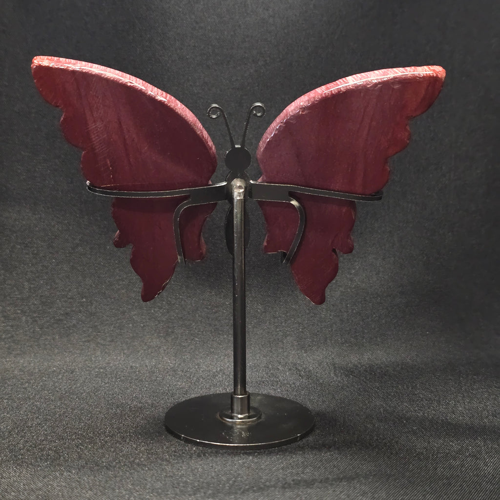 Red Jasper Butterfly Carving on Stand