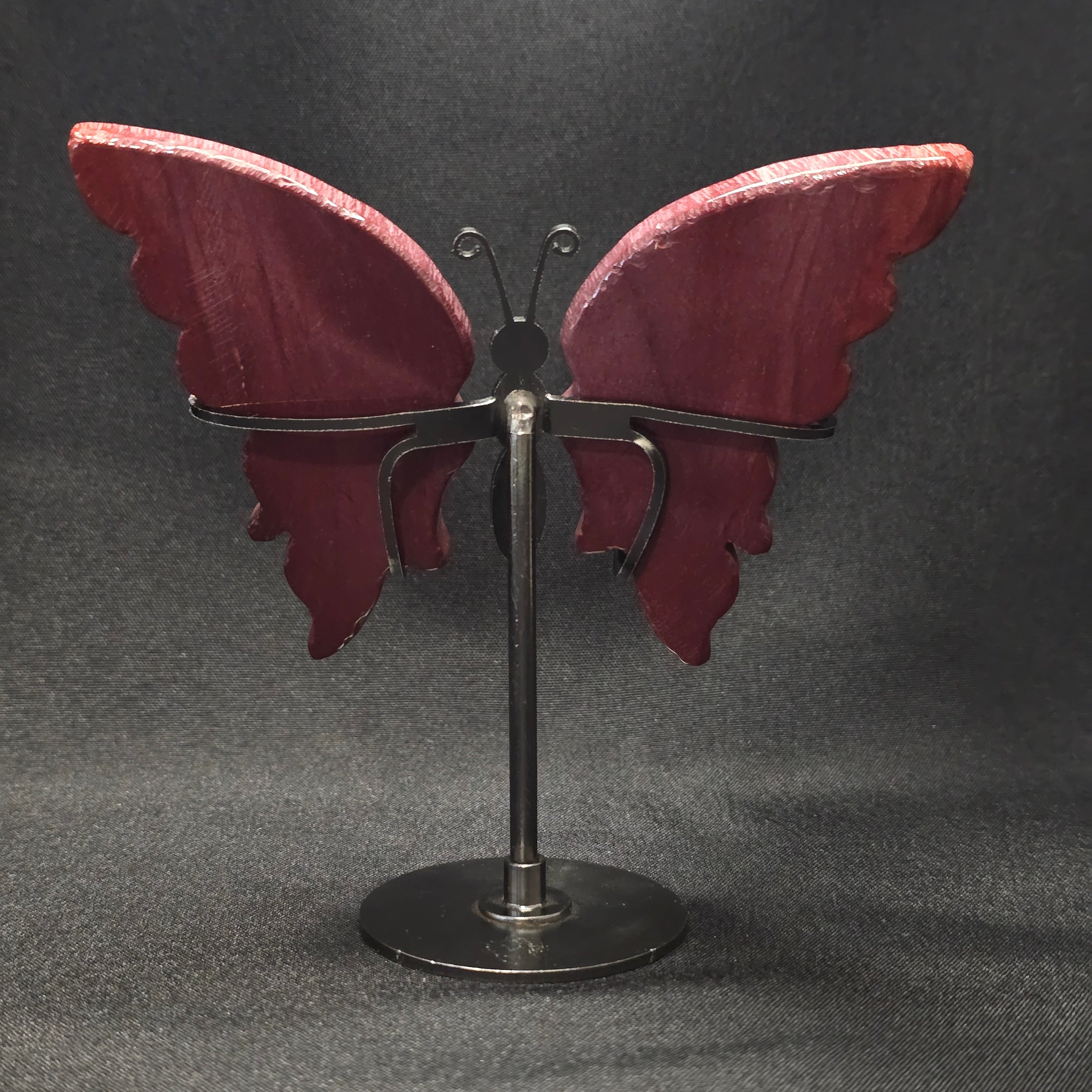Red Jasper Butterfly Carving on Stand