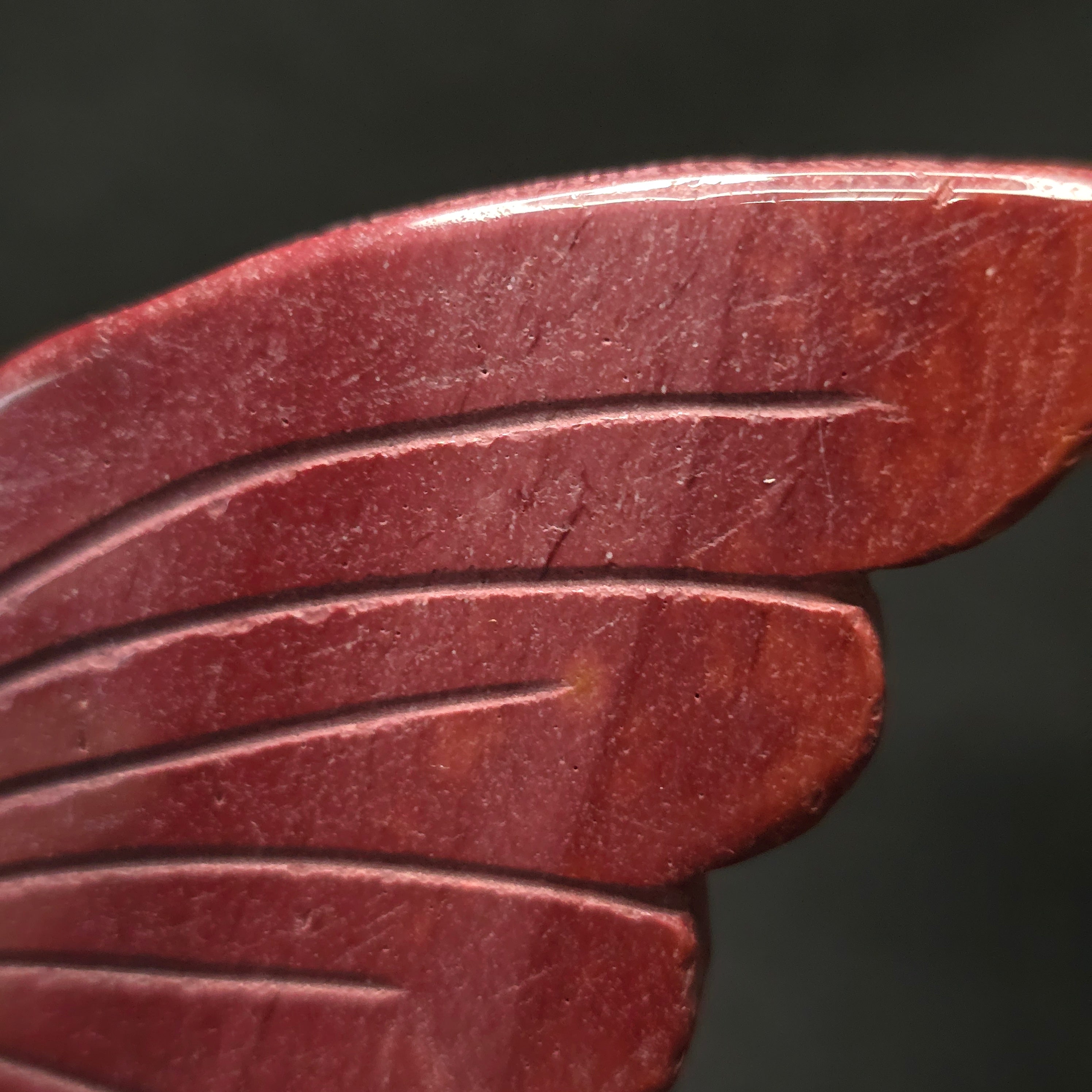 Red Jasper Butterfly Carving on Stand