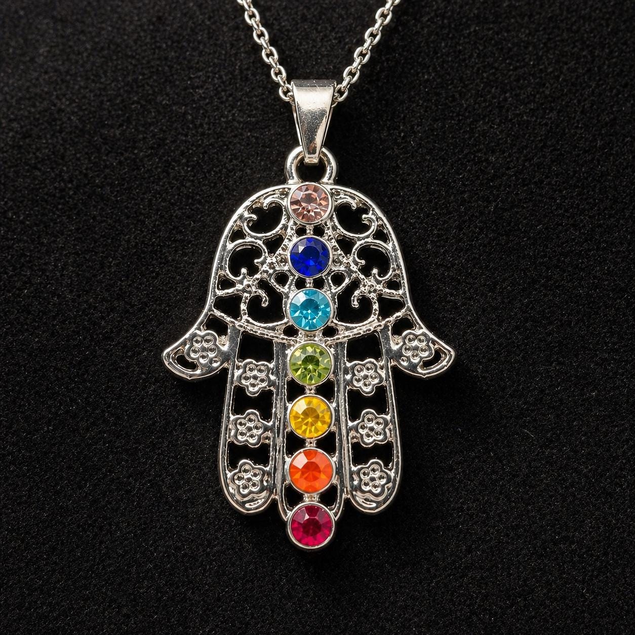 Hamsa Chakra Pendant Necklace