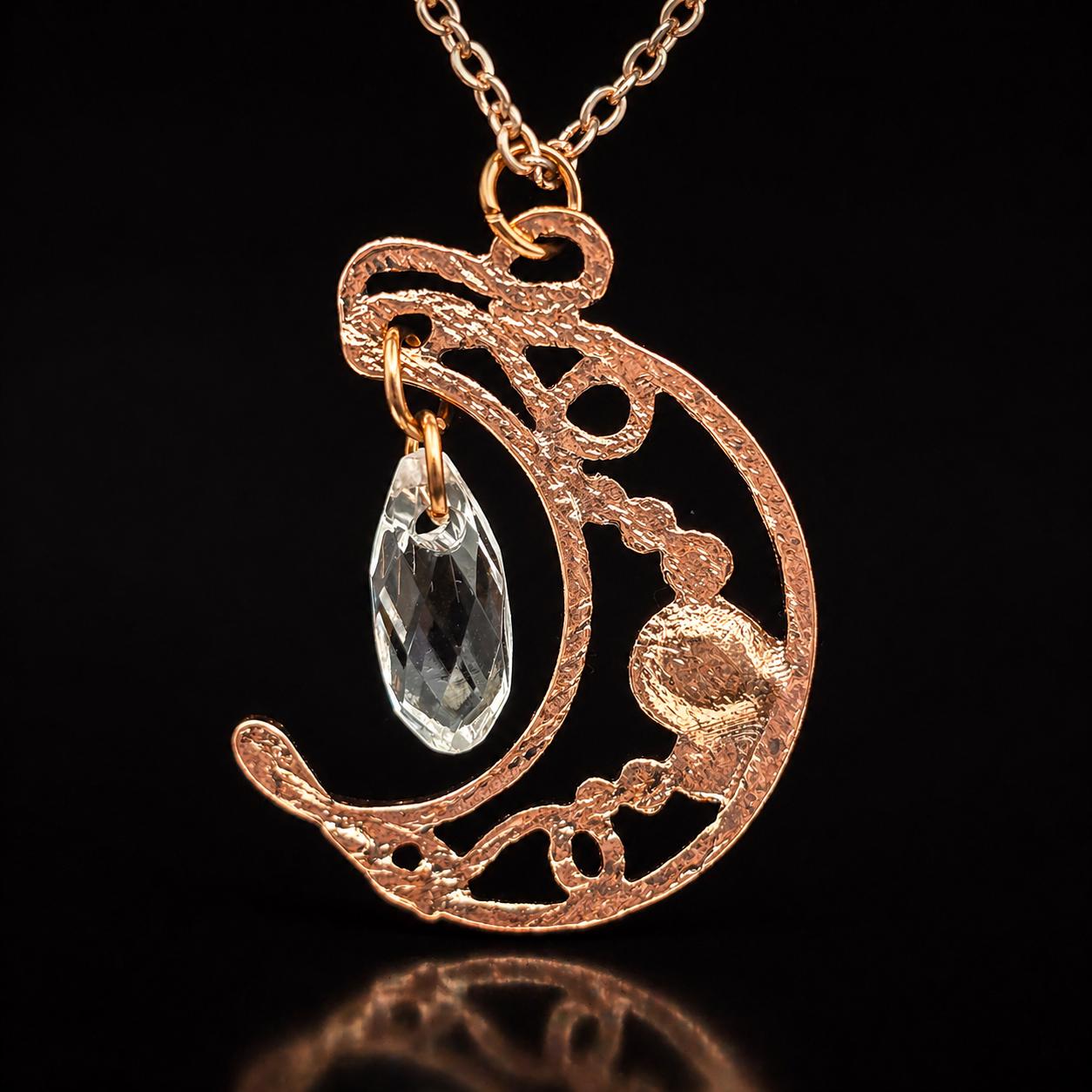Copper Crescent Moon Necklace