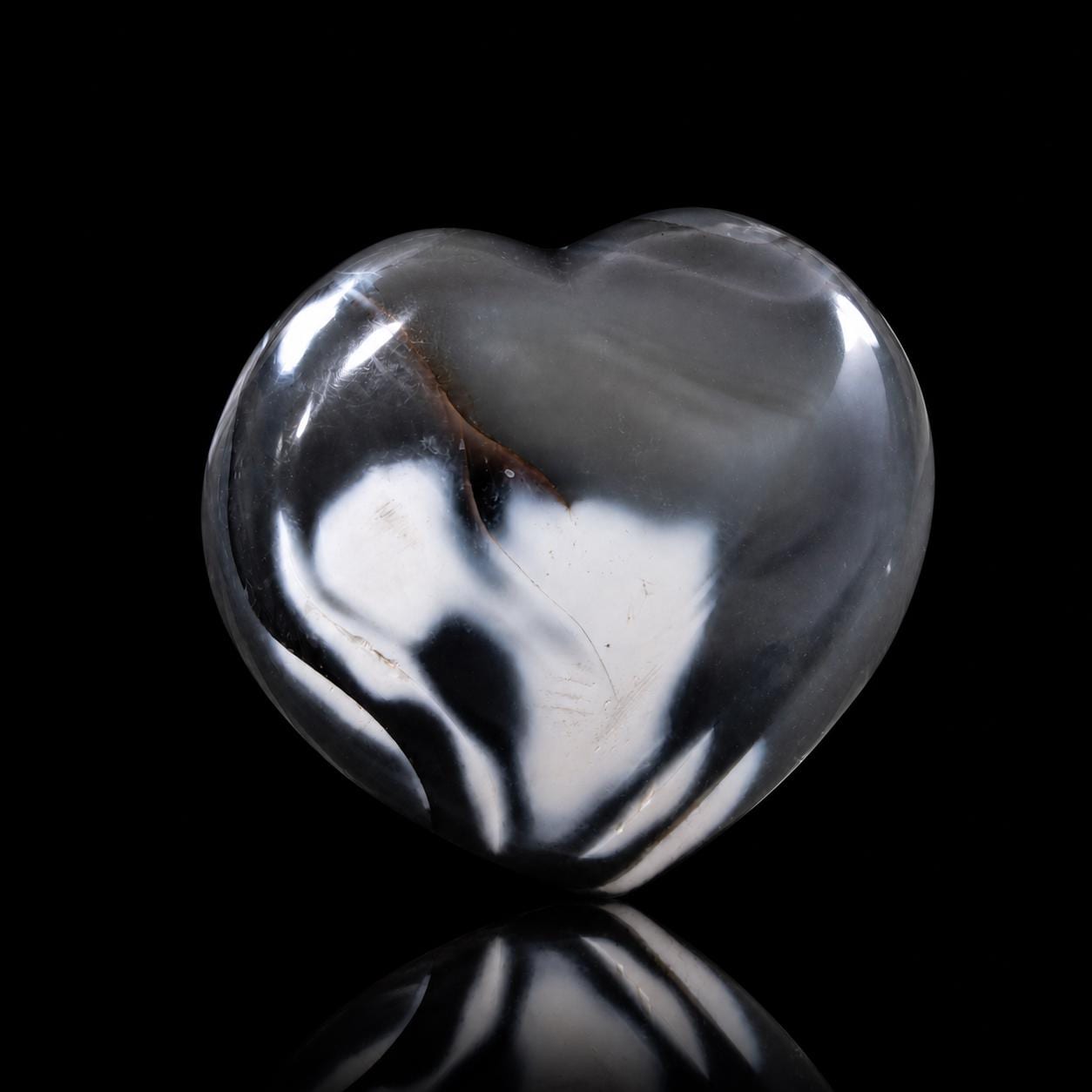 Large Orca Agate Heart