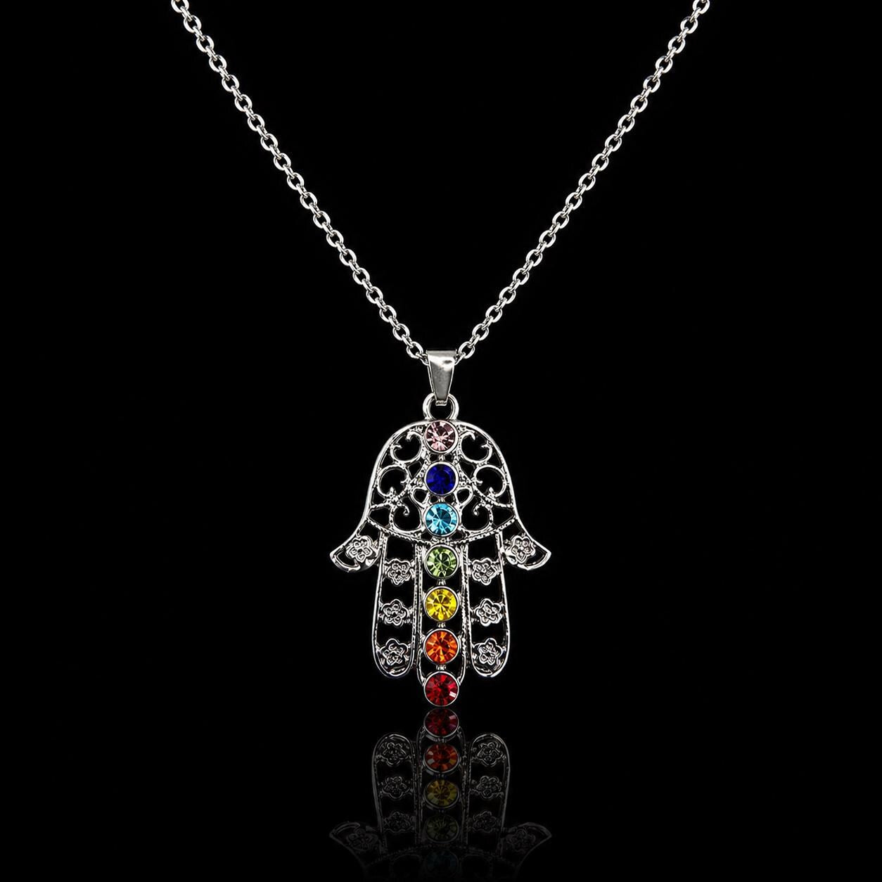 Hamsa Chakra Pendant Necklace
