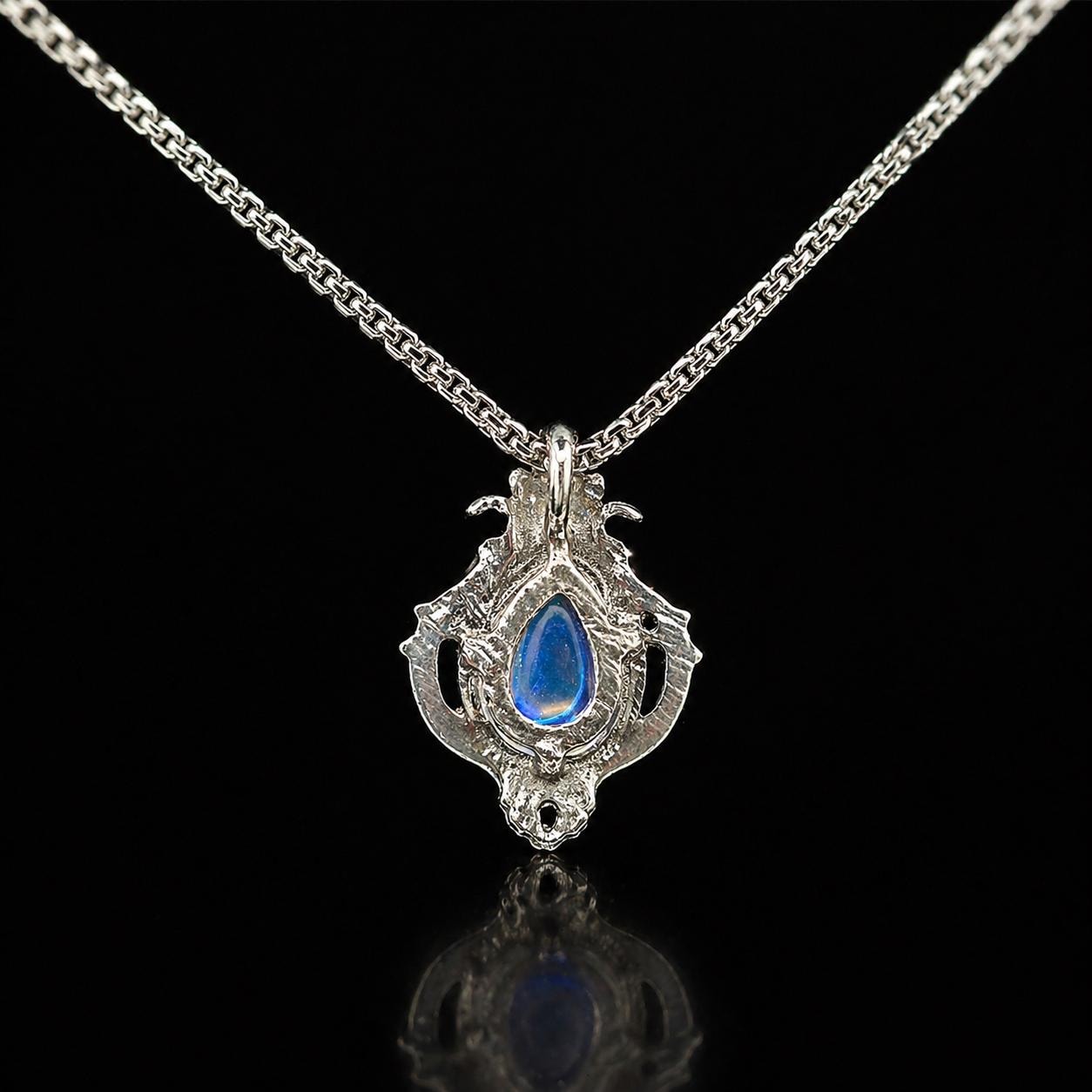 Iridescent Glass Teardrop Necklace