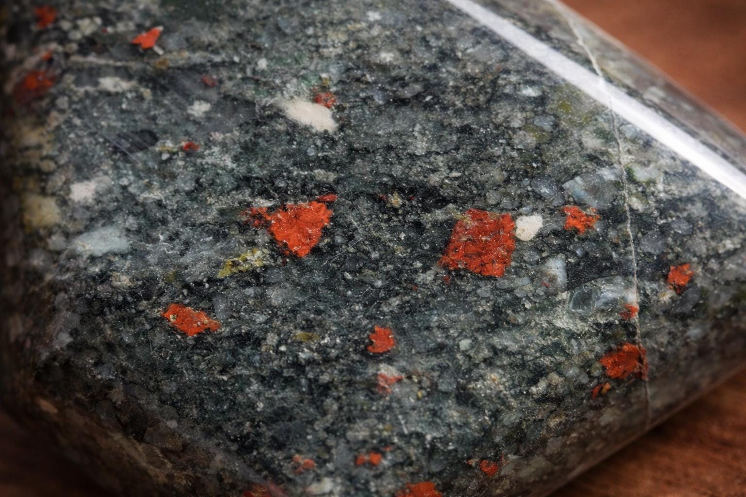 Bloodstone Freeform Crystal – Polished Green Red Grounding Stone