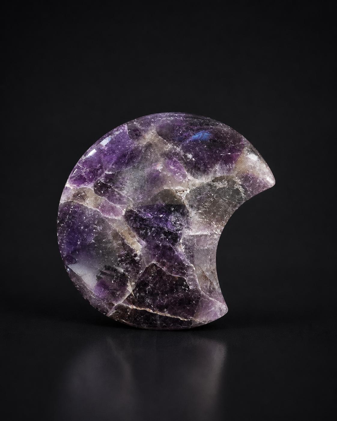 Amethyst Crescent Moon Carving