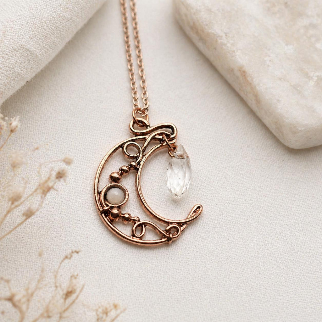 Copper Crescent Moon Necklace