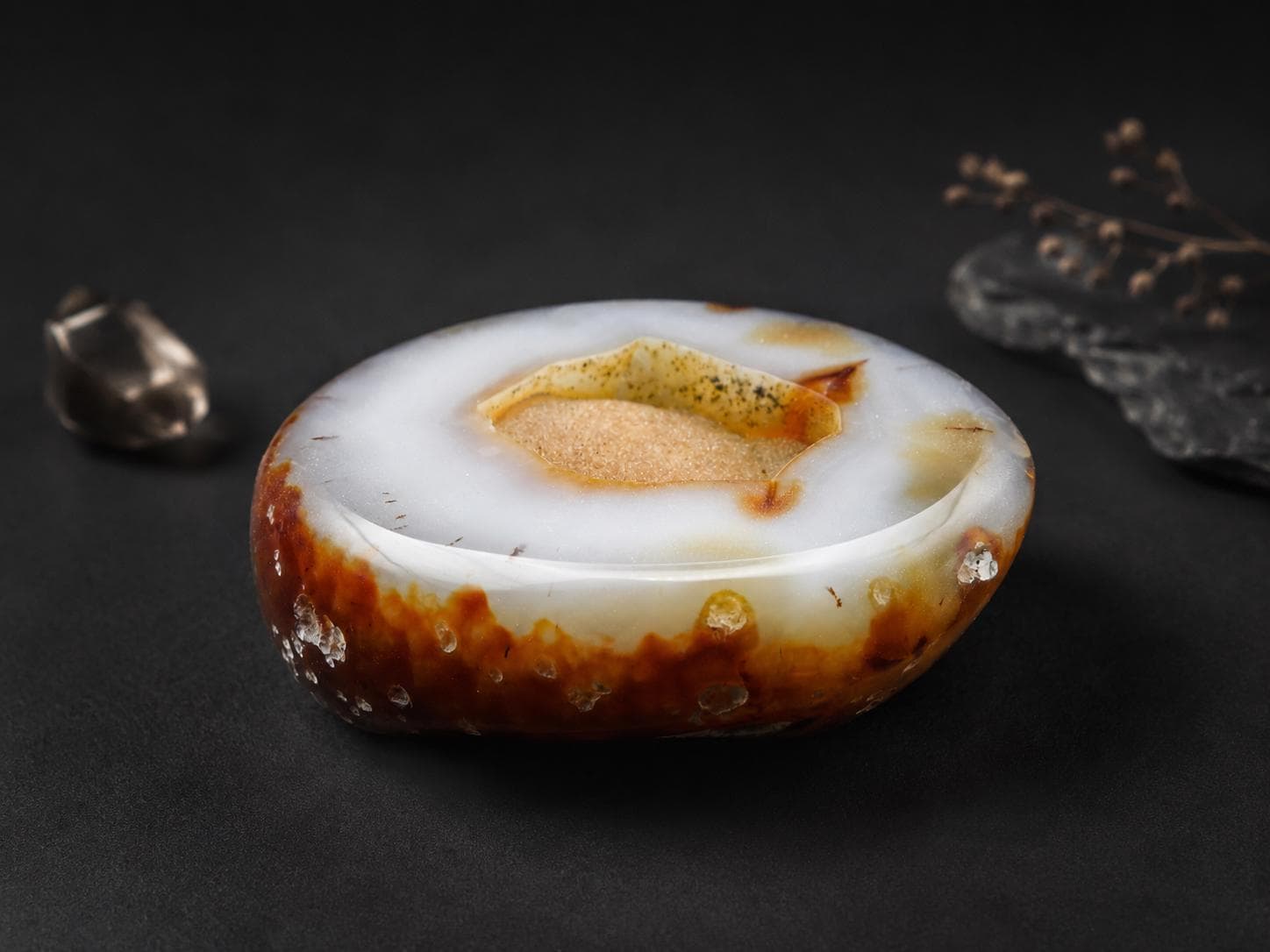 Carnelian Agate Sugar Druzy Display Stone