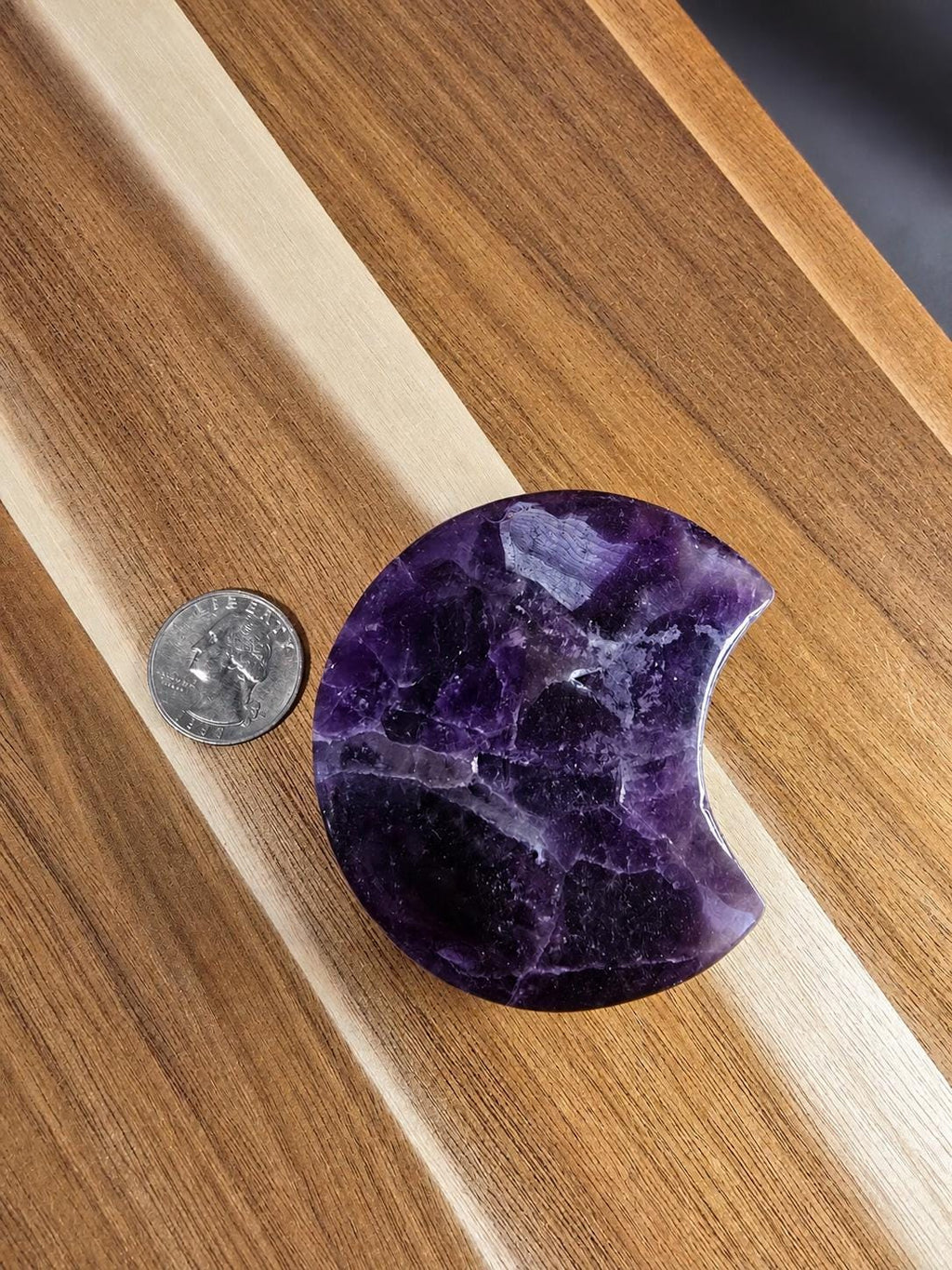 Amethyst Crescent Moon Carving