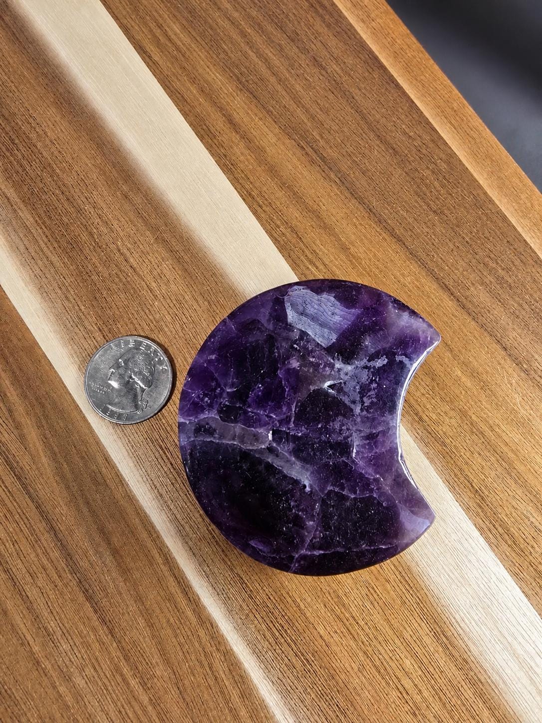 Amethyst Crescent Moon Carving
