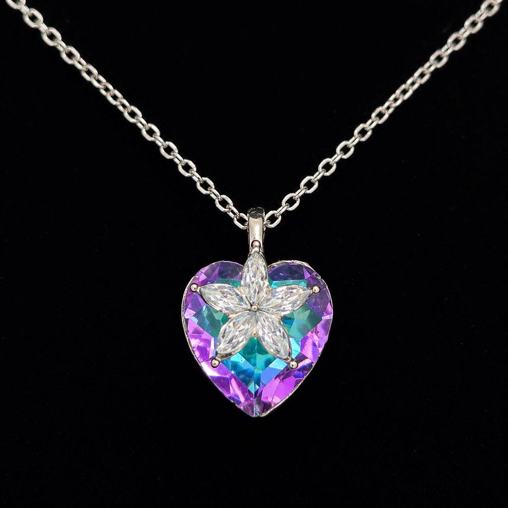 Aurora Crystal Heart Necklace