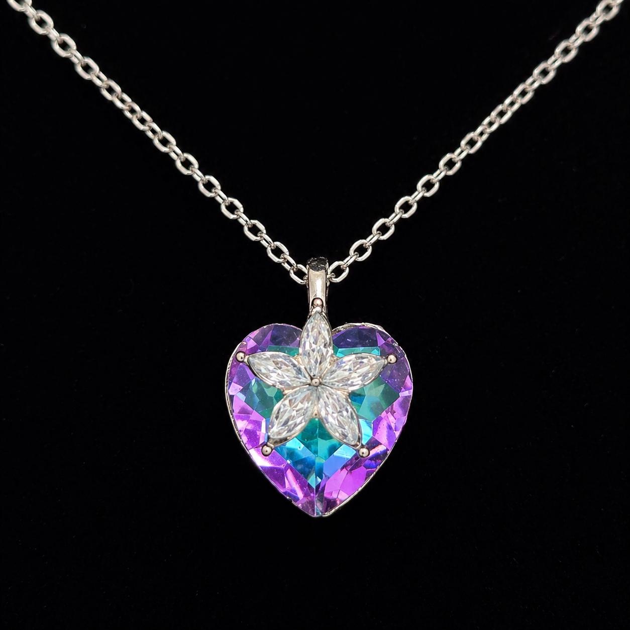 Aurora Crystal Heart Necklace