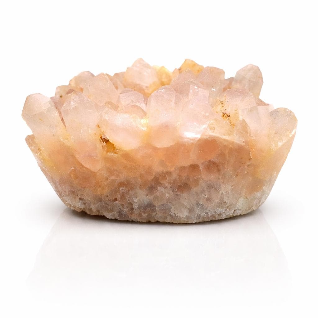 Golden Healer Quartz Round Cluster – Peach Golden Crystal Display Piece