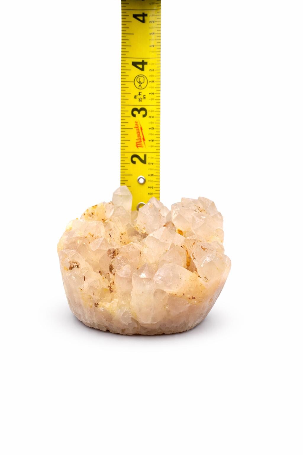 Golden Healer Quartz Round Cluster – Peach Golden Crystal Display Piece