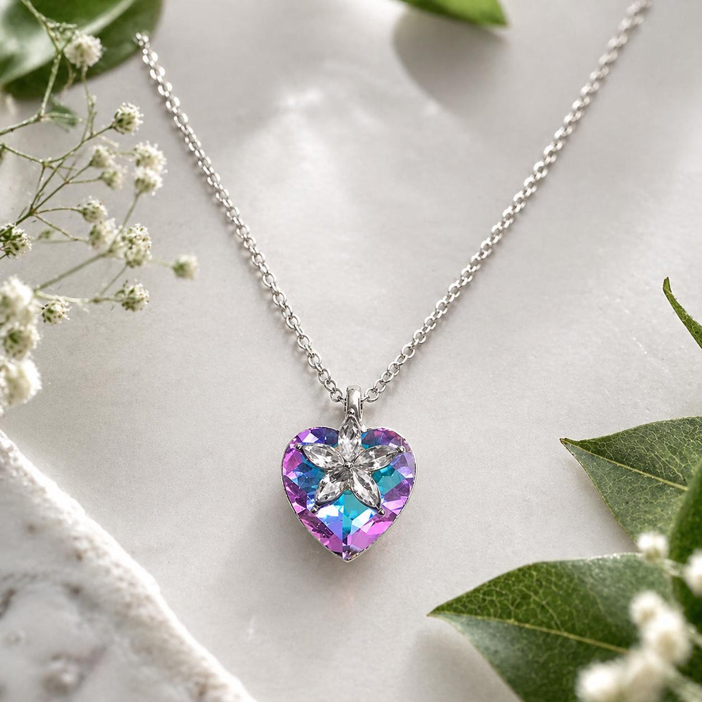 Aurora Crystal Heart Necklace