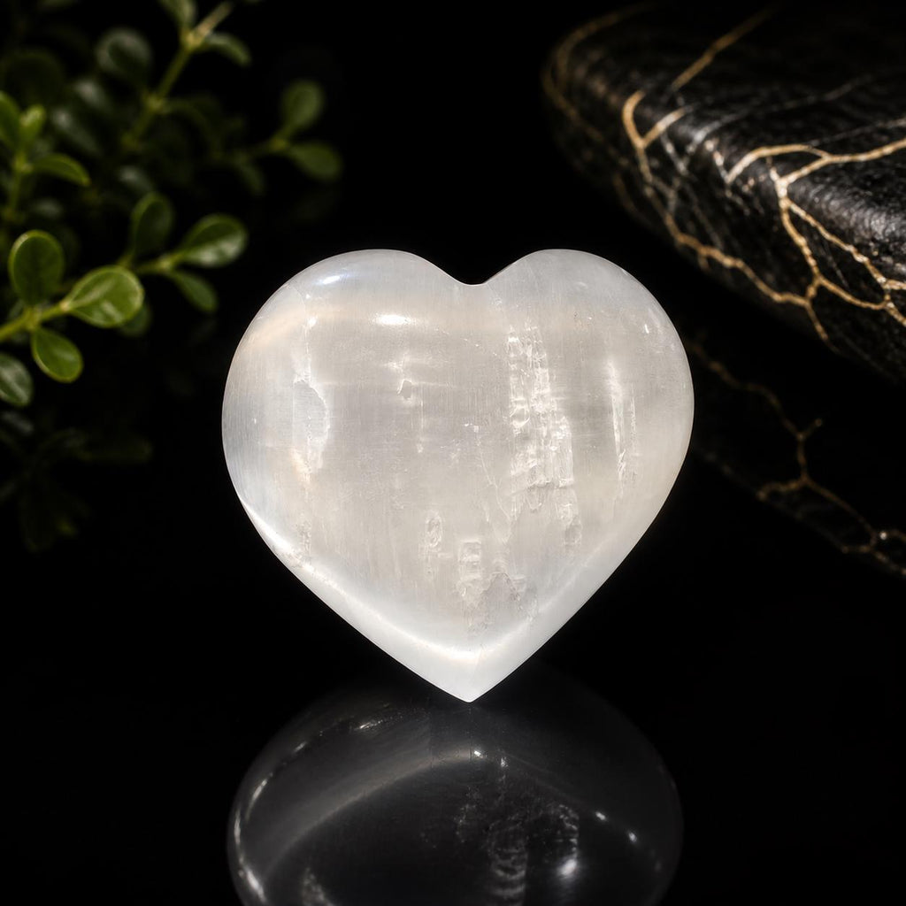 Selenite Heart – White Crystal Heart Cleansing Stone