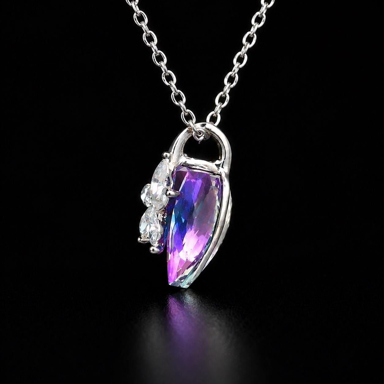 Aurora Crystal Heart Necklace