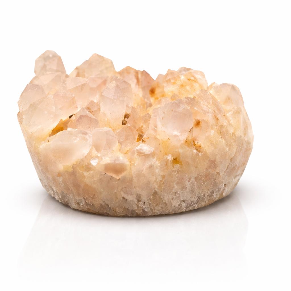 Golden Healer Quartz Round Cluster – Peach Golden Crystal Display Piece