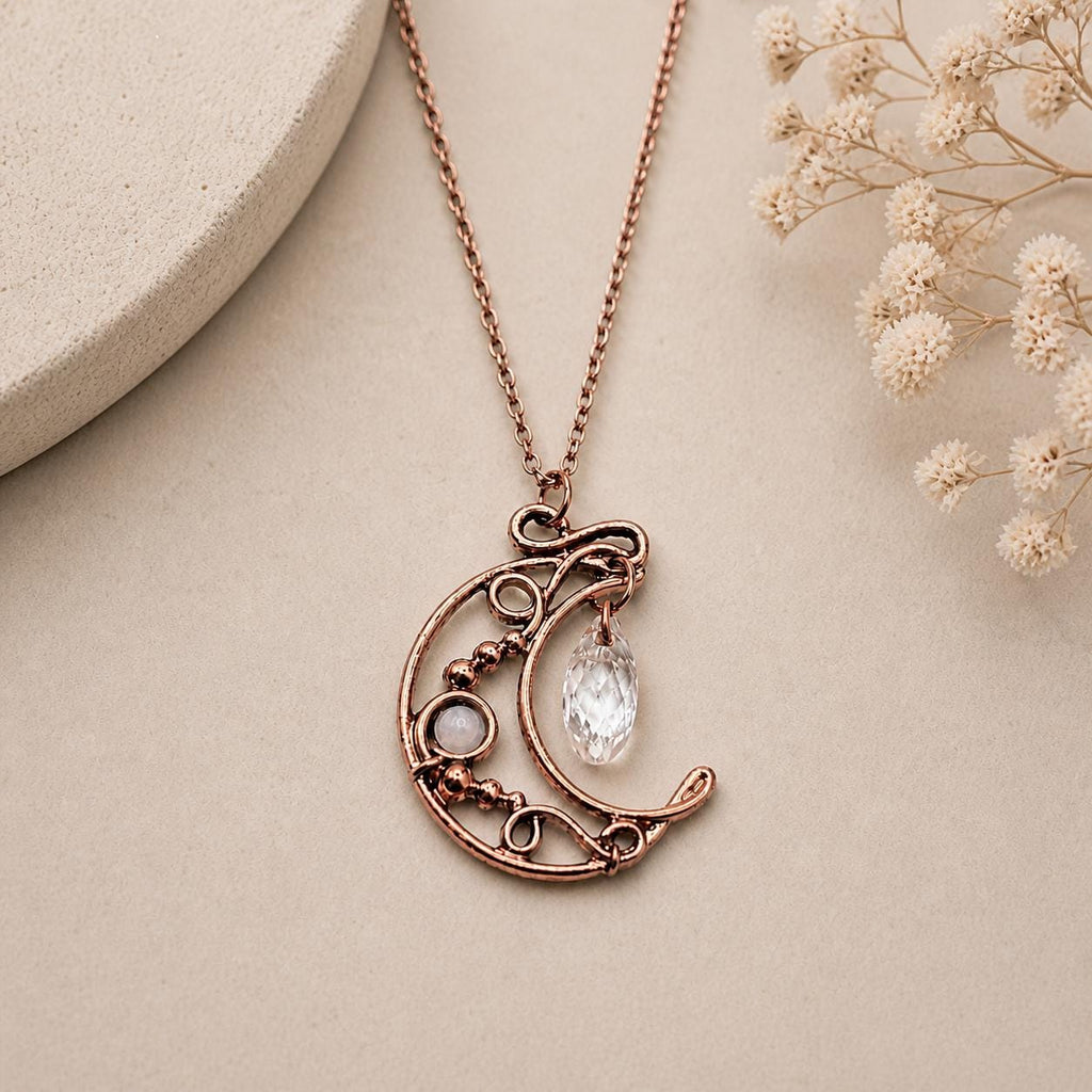 Copper Crescent Moon Necklace
