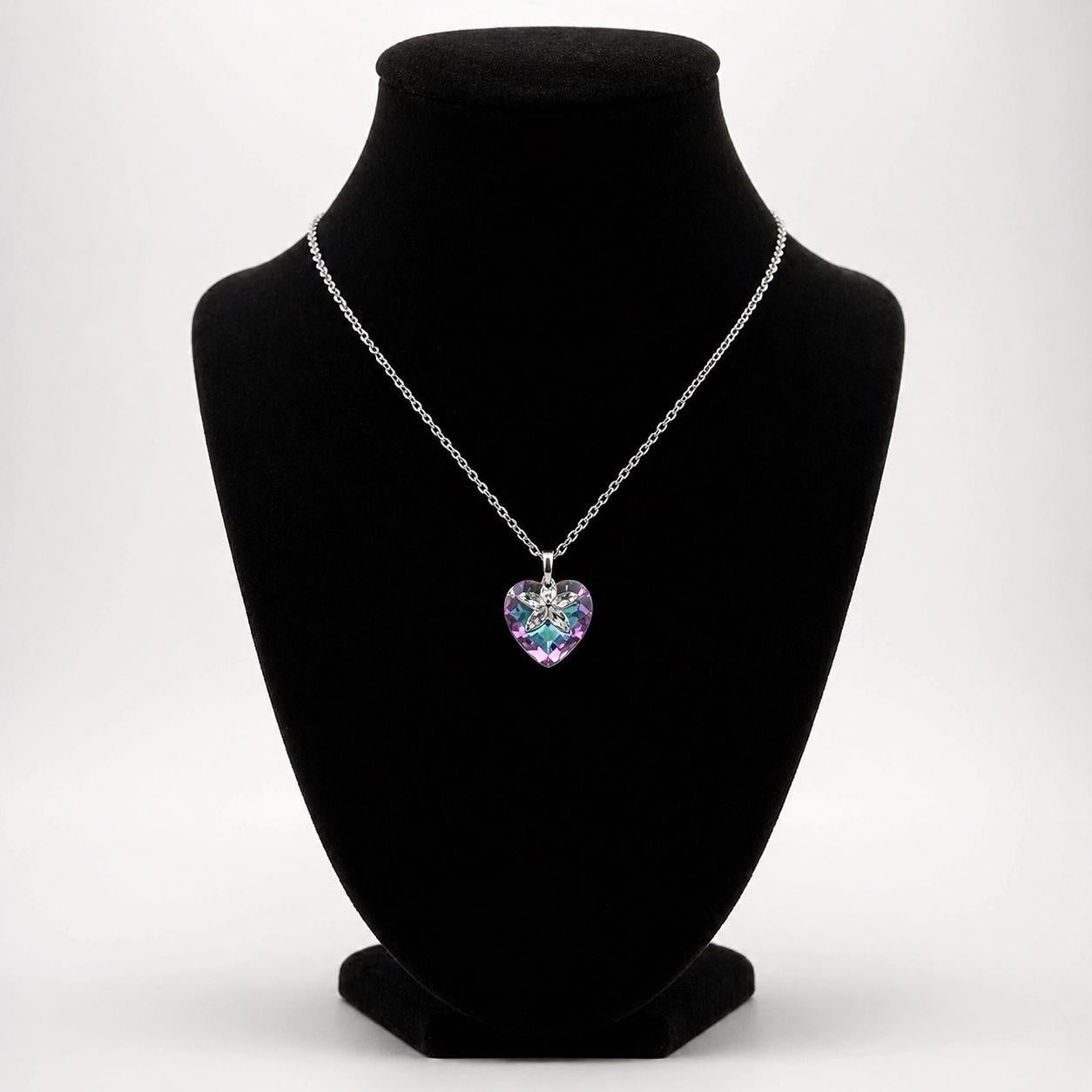 Aurora Crystal Heart Necklace