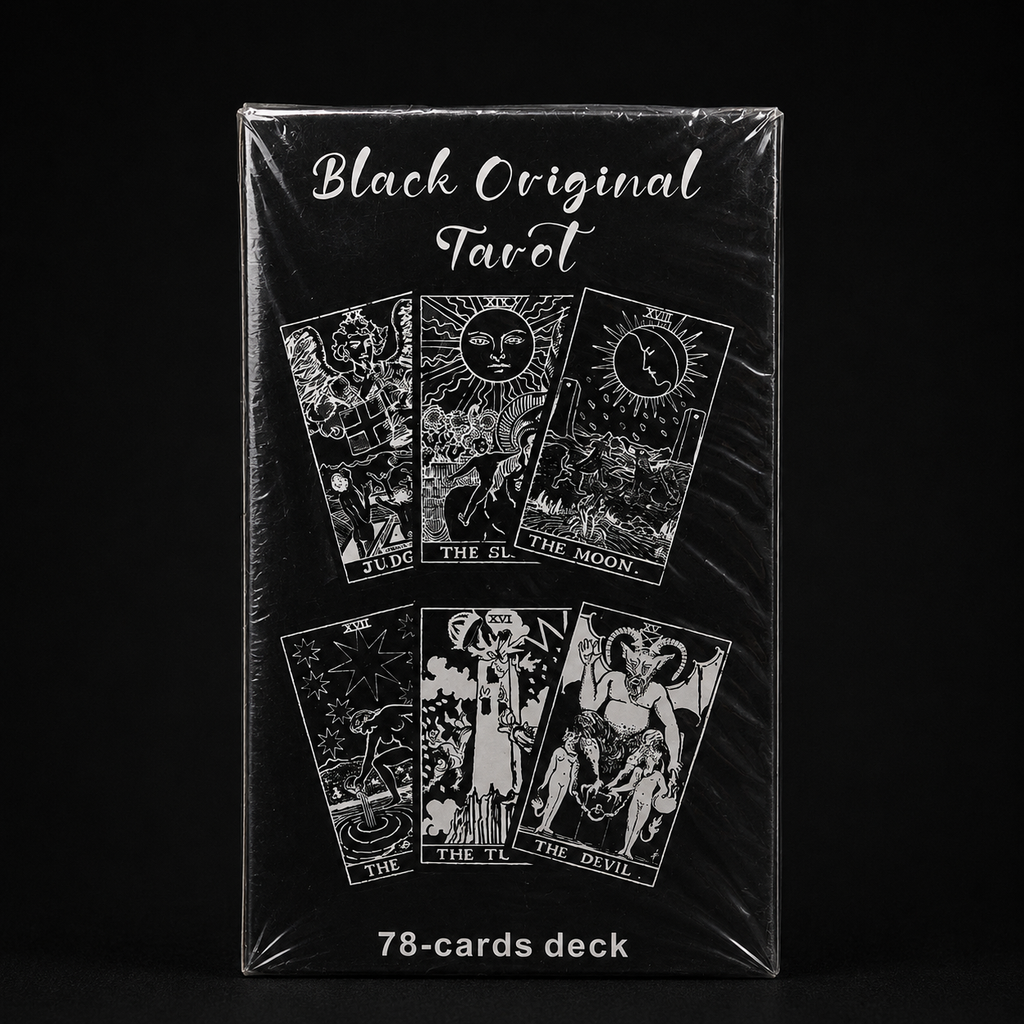 Black Original Tarot Deck – 78-Card Black & White Rider-Waite Inspired Tarot Deck