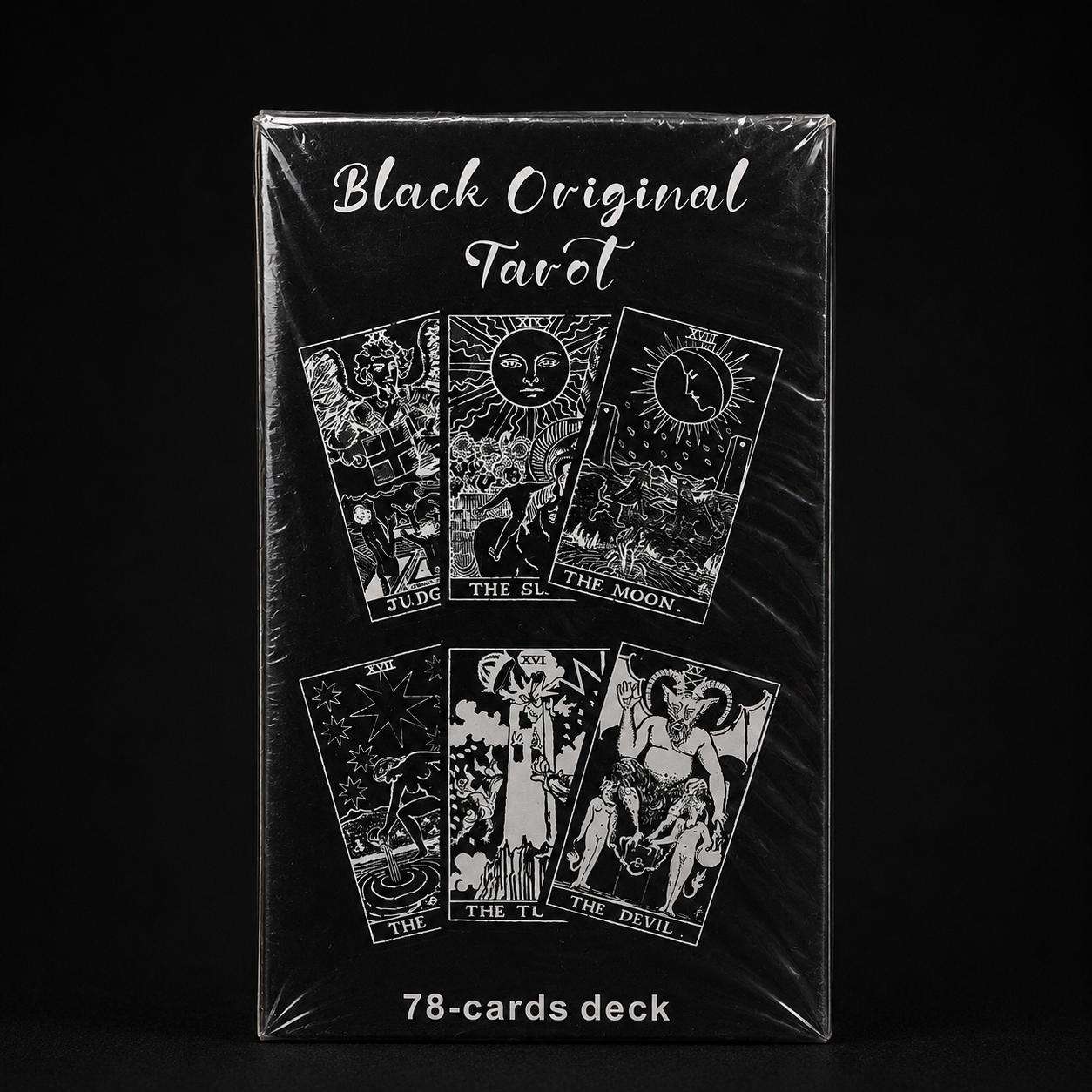 Black Original Tarot Deck – 78-Card Black & White Rider-Waite Inspired Tarot Deck