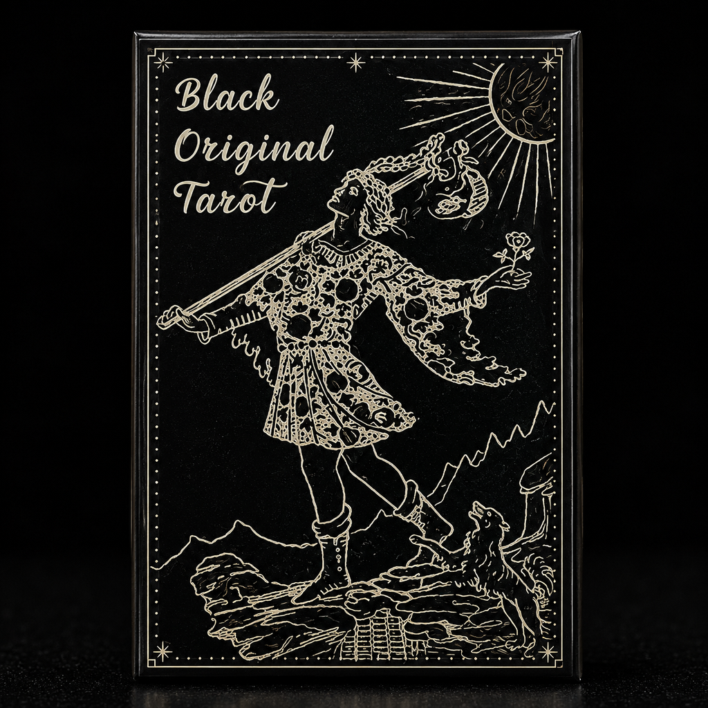 Black Original Tarot Deck – 78-Card Black & White Rider-Waite Inspired Tarot Deck