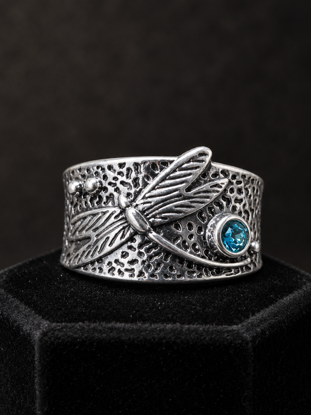 Moonlit Dragonfly Ring