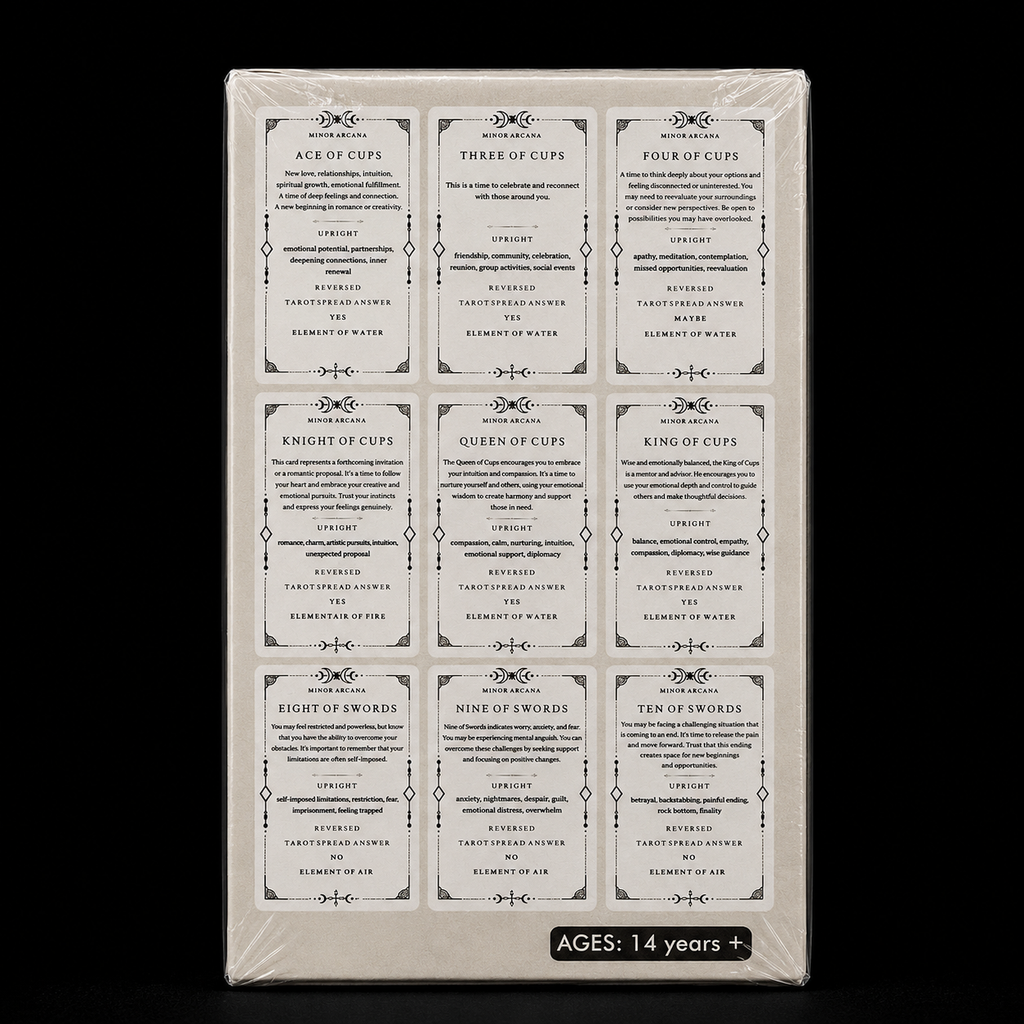 Tarot Learning Deck – 78-Card Beginner Tarot Deck with Upright & Reversed Meanings