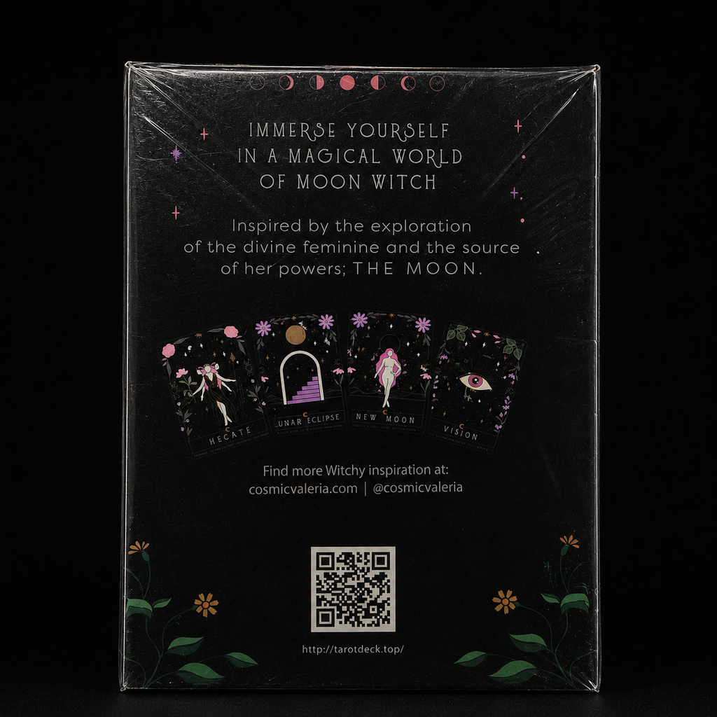 Moon Witch Oracle Cards – Cosmic Valeria 44-Card Oracle Deck for Divine Feminine Guidance & Lunar Wisdom