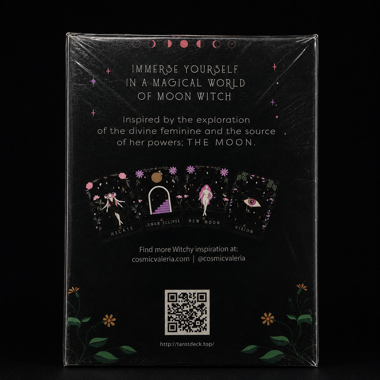 Moon Witch Oracle Cards – Cosmic Valeria 44-Card Oracle Deck for Divine Feminine Guidance & Lunar Wisdom
