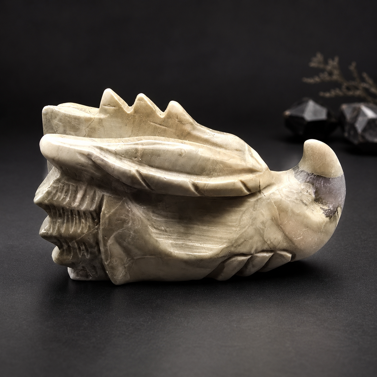 Septarian Dragon Head Carving