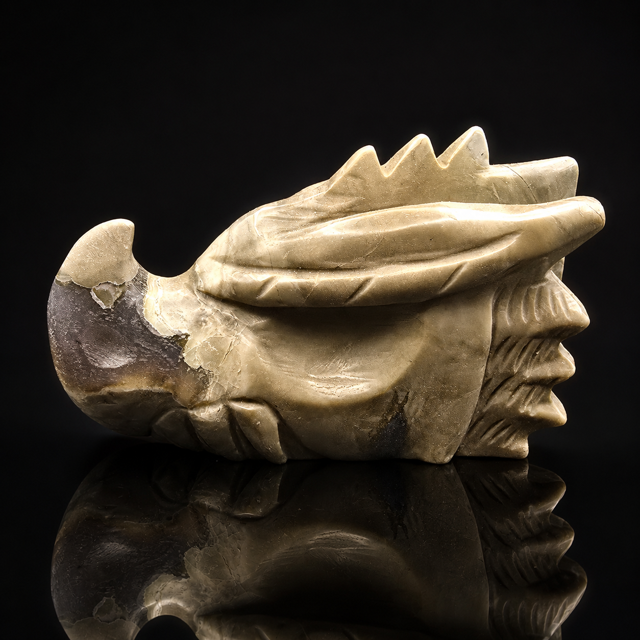 Septarian Dragon Head Carving