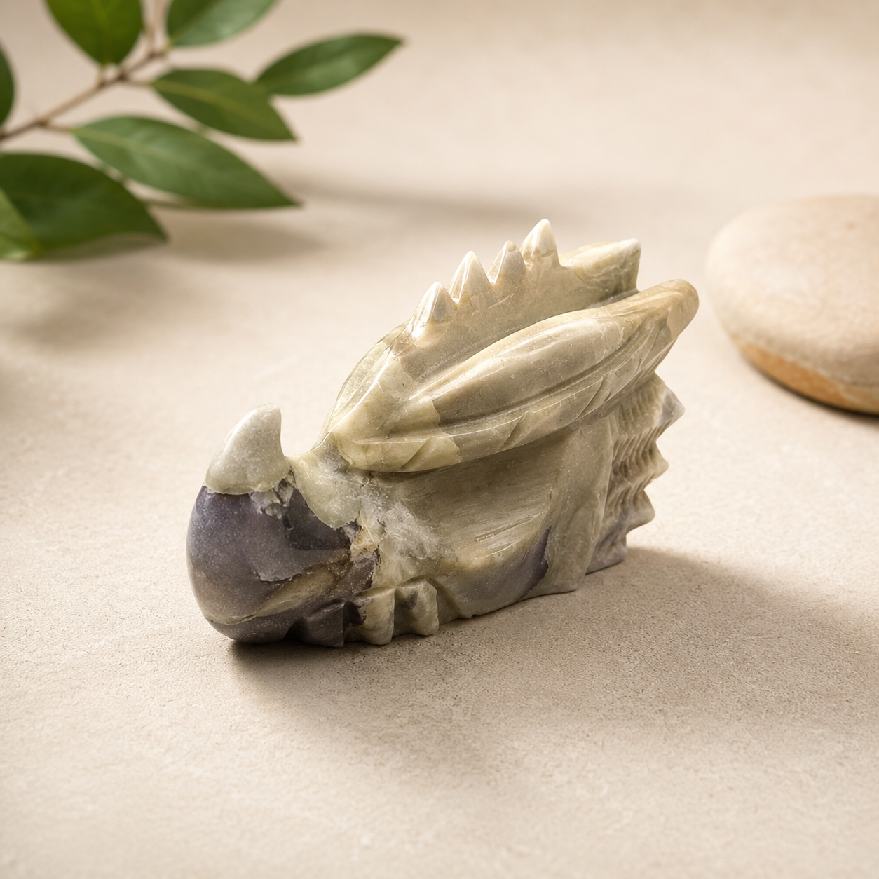 Septarian Dragon Head Carving