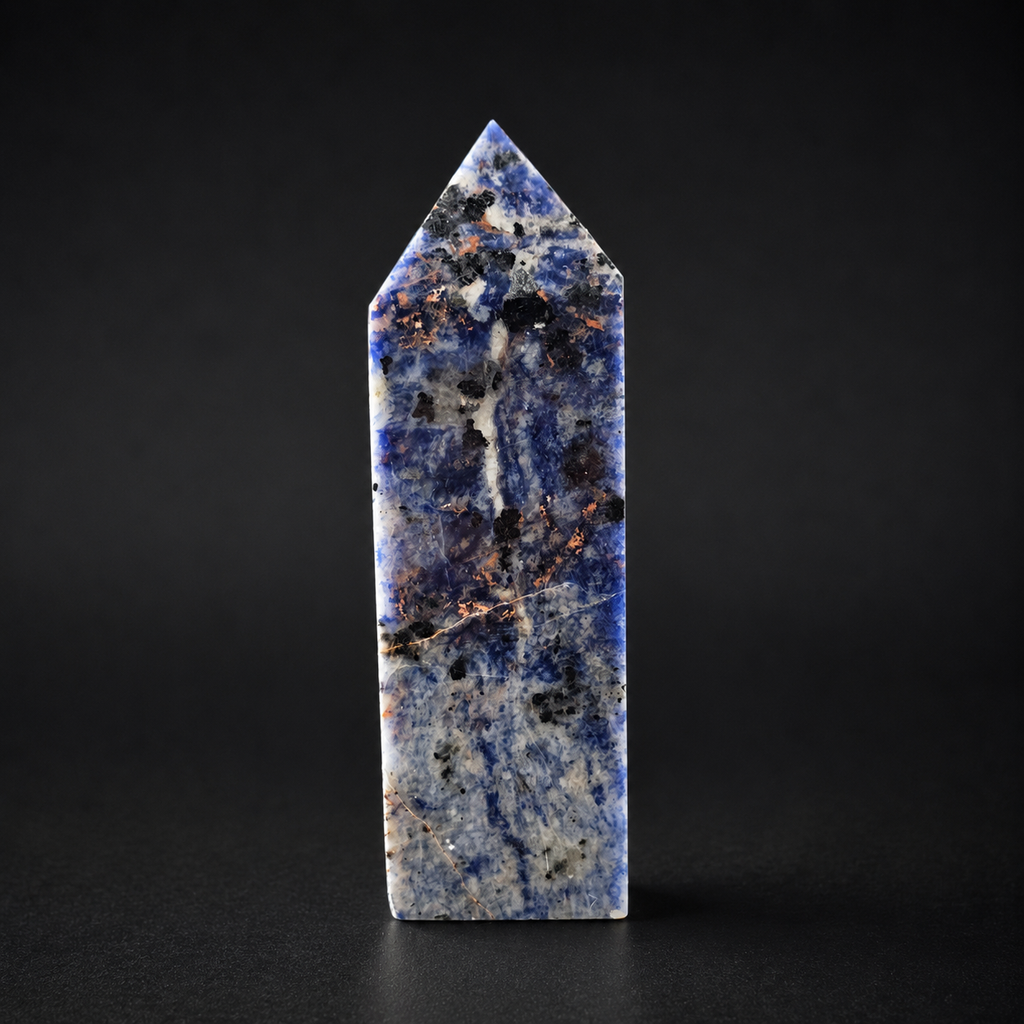 Sodalite Tower Polished Crystal Point