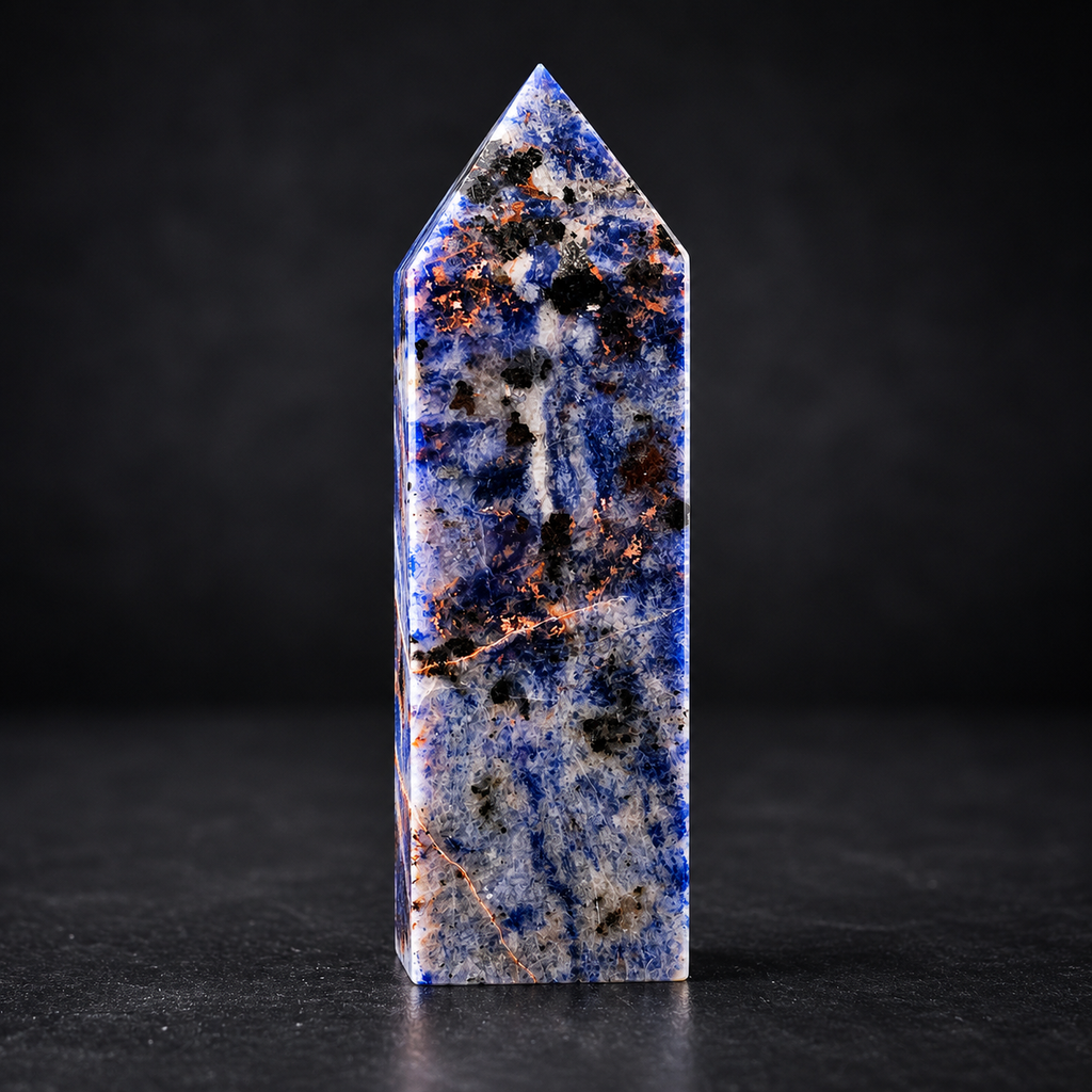 Sodalite Tower Polished Crystal Point