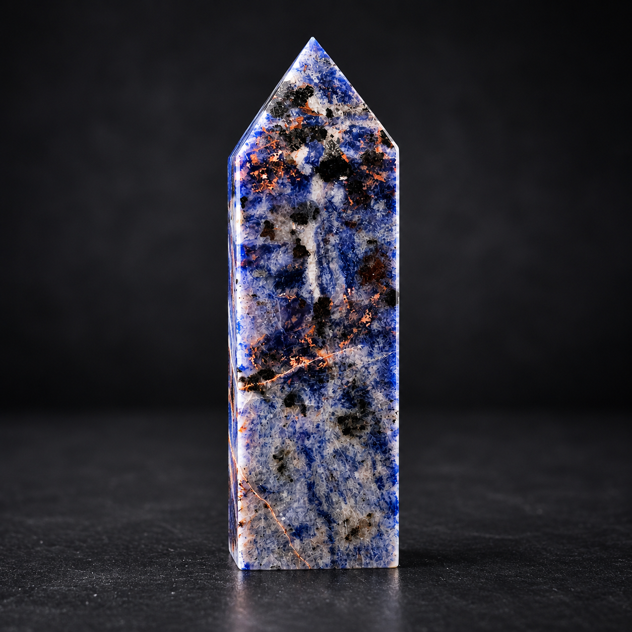 Sodalite Tower Polished Crystal Point